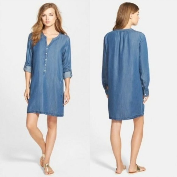 Soft Joie Dresses & Skirts - Soft Joie Long Sleeve Eugine Chambray Shirt Dress - XS
